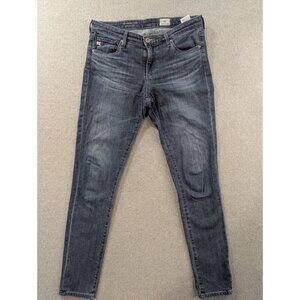 Adriana Goldschmied Jeans Womens Size 27 Blue Super Skinny Ankle Faded Whiskers